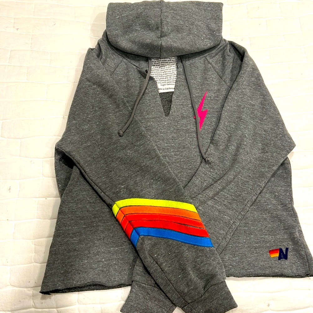 Aviator nation cropped sweatshirt with  bolt